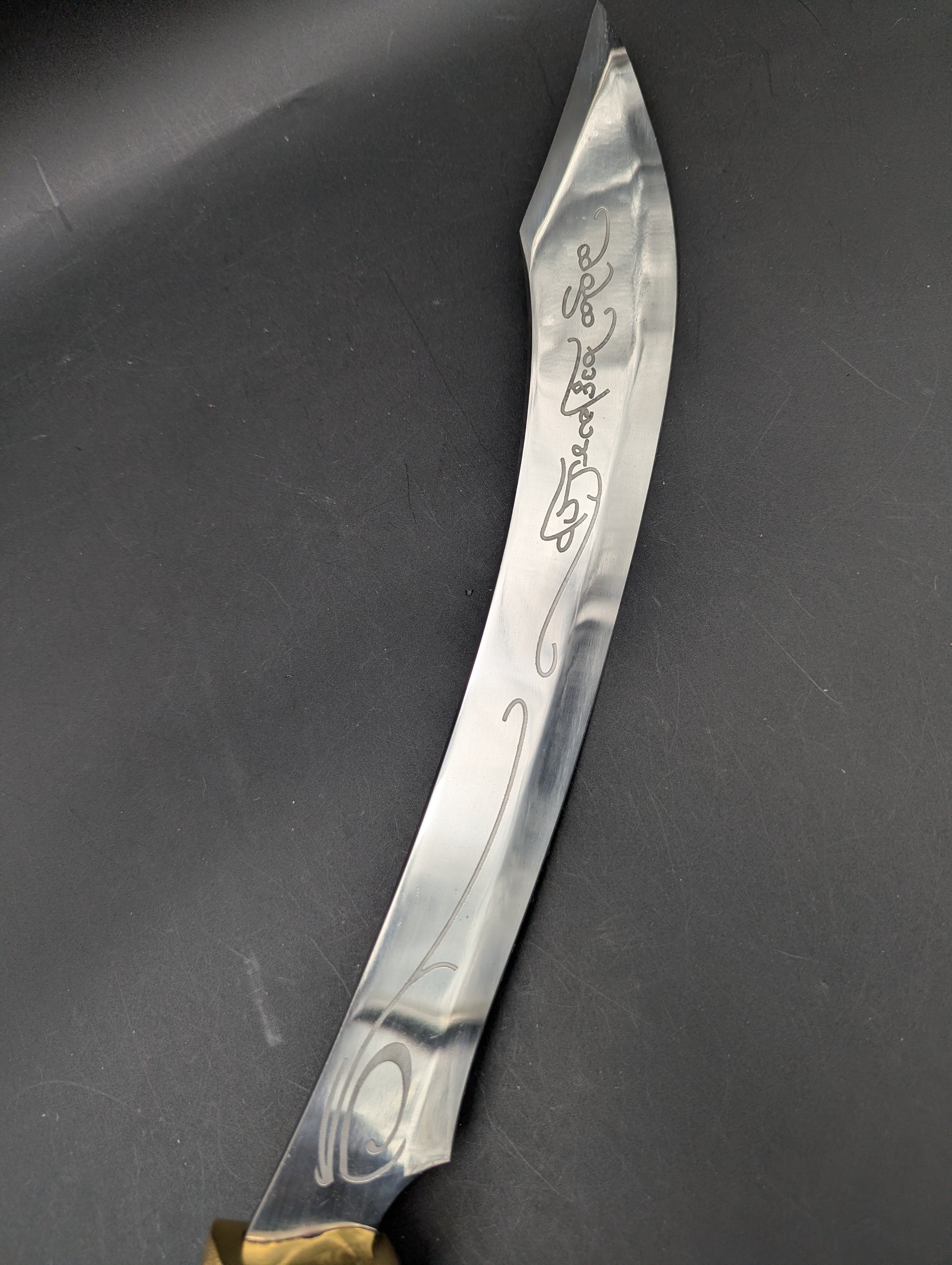 Stainless Steel Etched Scimitar-Meech Madness Smoke Shop
