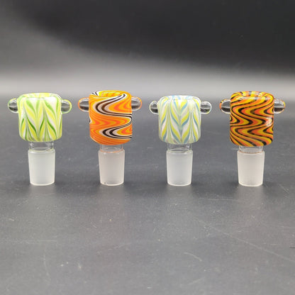 Studded Color Swirl 18mm Bowl Piece - Meech Madness Smoke Shop