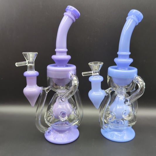Swiss Holed Hollowfoot Recycler Water Pipe 10" - Meech Madness Smoke Shop