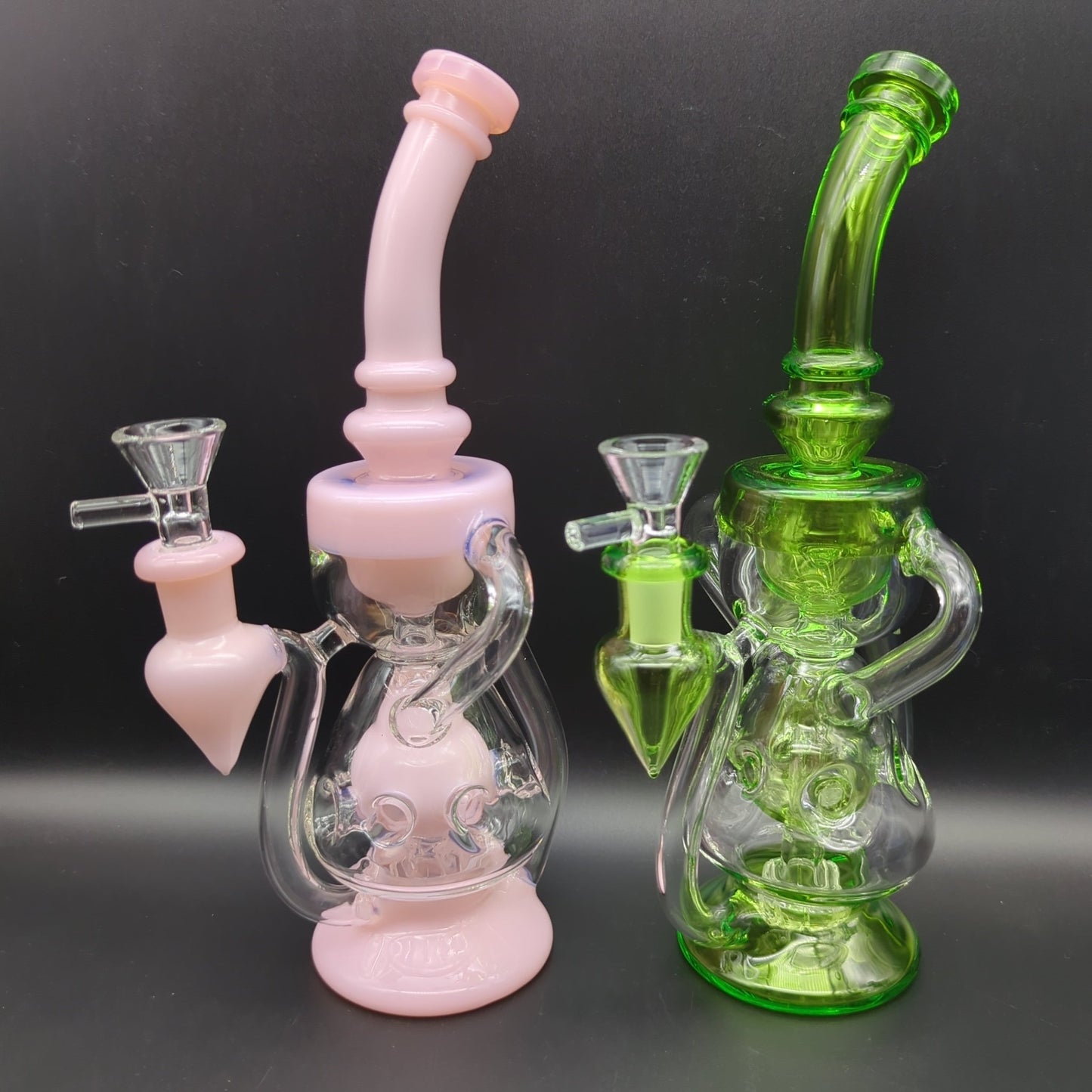 Swiss Holed Hollowfoot Recycler Water Pipe 10" - Meech Madness Smoke Shop