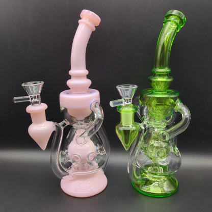 Swiss Holed Hollowfoot Recycler Water Pipe 10" - Meech Madness Smoke Shop