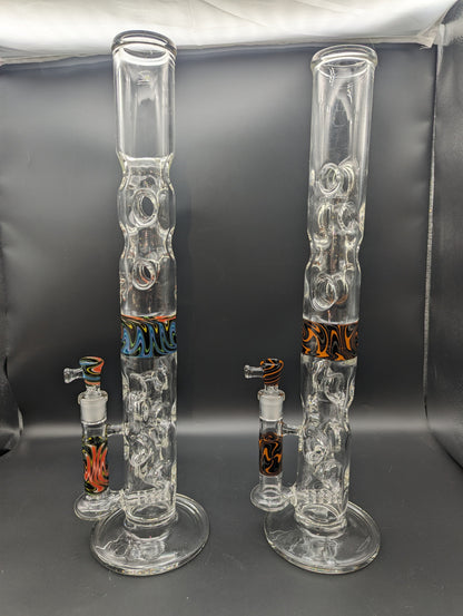 Swiss Wig Wag Straight Tubes - By Texas Hot Glass - Avernic Smoke Shop