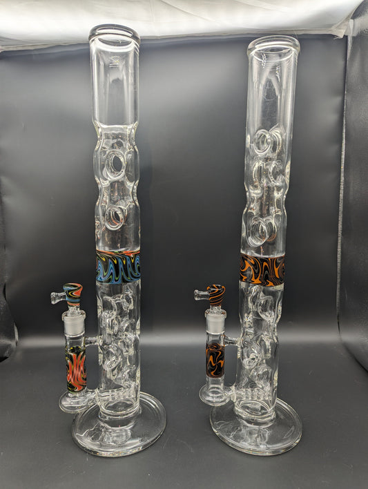 Swiss Wig Wag Straight Tubes - By Texas Hot Glass - Avernic Smoke Shop