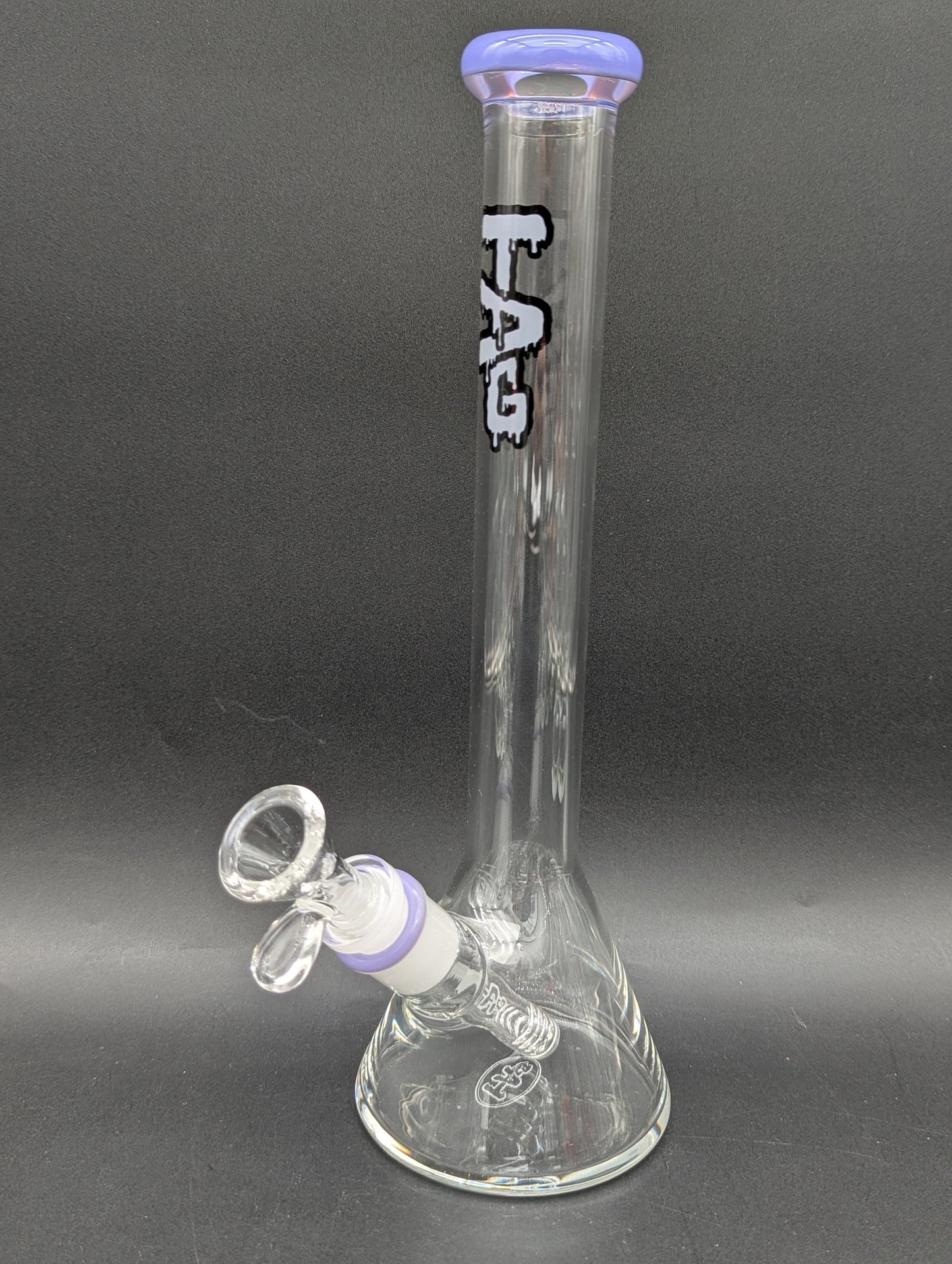 TAG - 12" Beaker 32x4MM - 18/14MM Downstem | Purple Accents-Avernic Smoke Shop