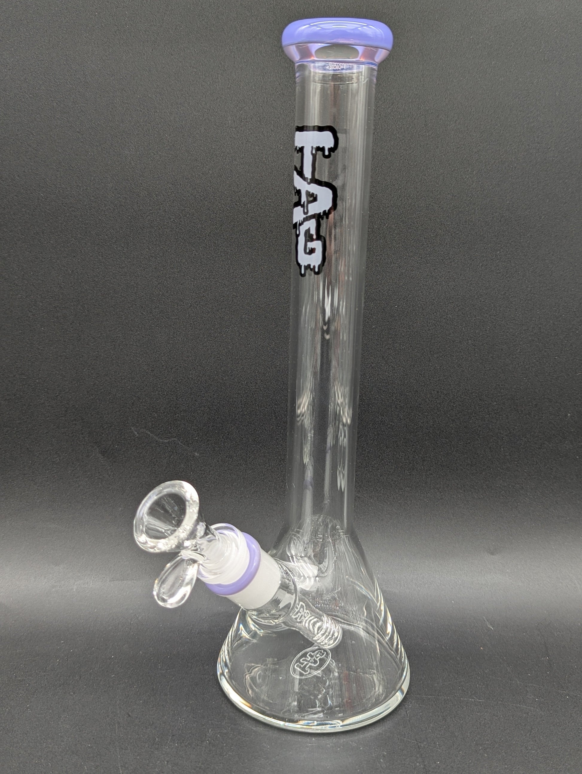 TAG - 12" Beaker 32x4MM - 18/14MM Downstem | Purple Accents-Avernic Smoke Shop