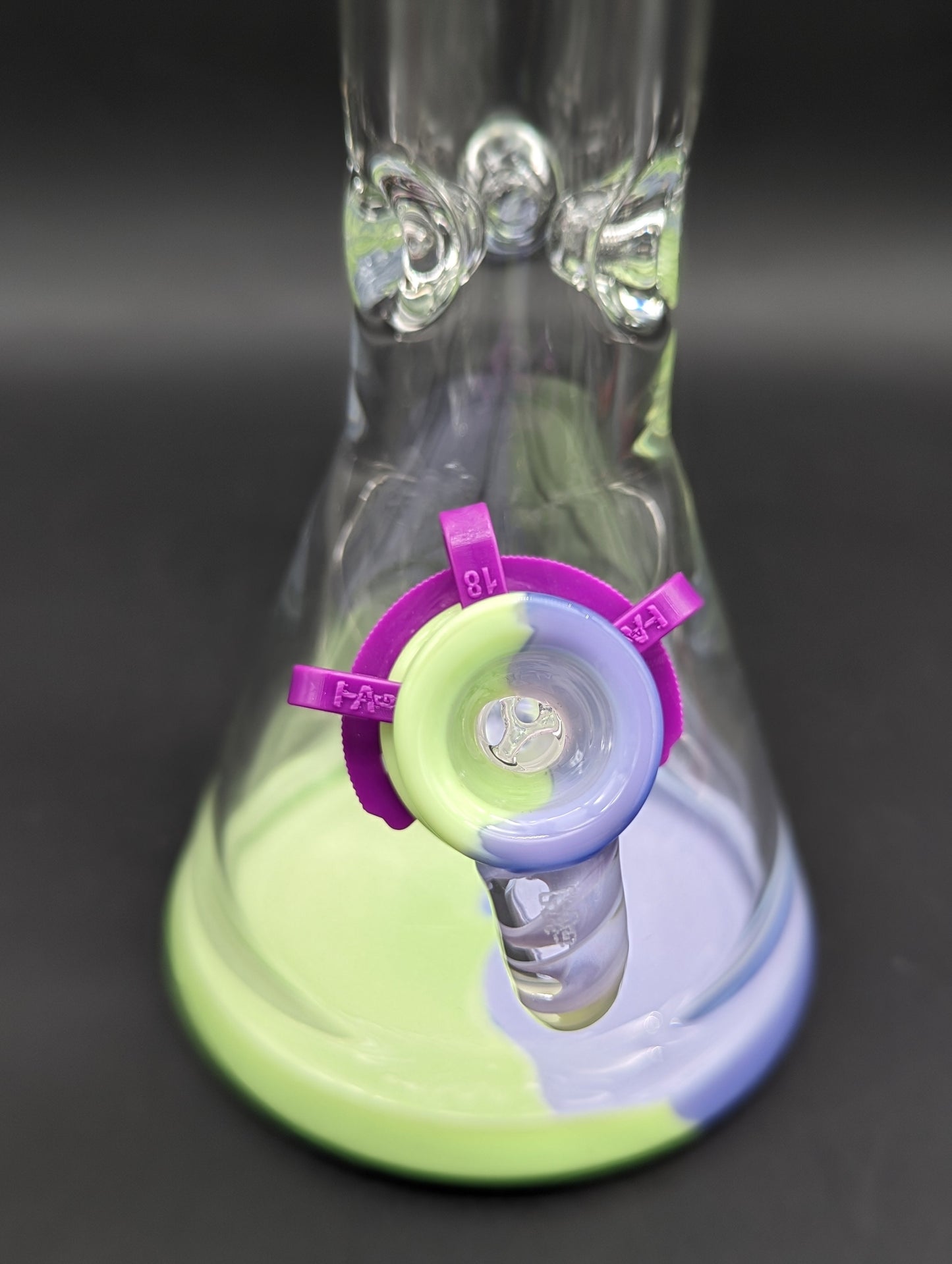 TAG - 18" Purple/Green Slyme Beaker 50x9MM-Avernic Smoke Shop