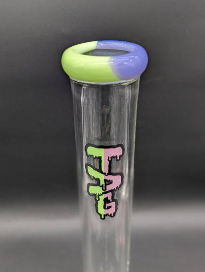 TAG - 18" Purple/Green Slyme Beaker 50x9MM-Avernic Smoke Shop