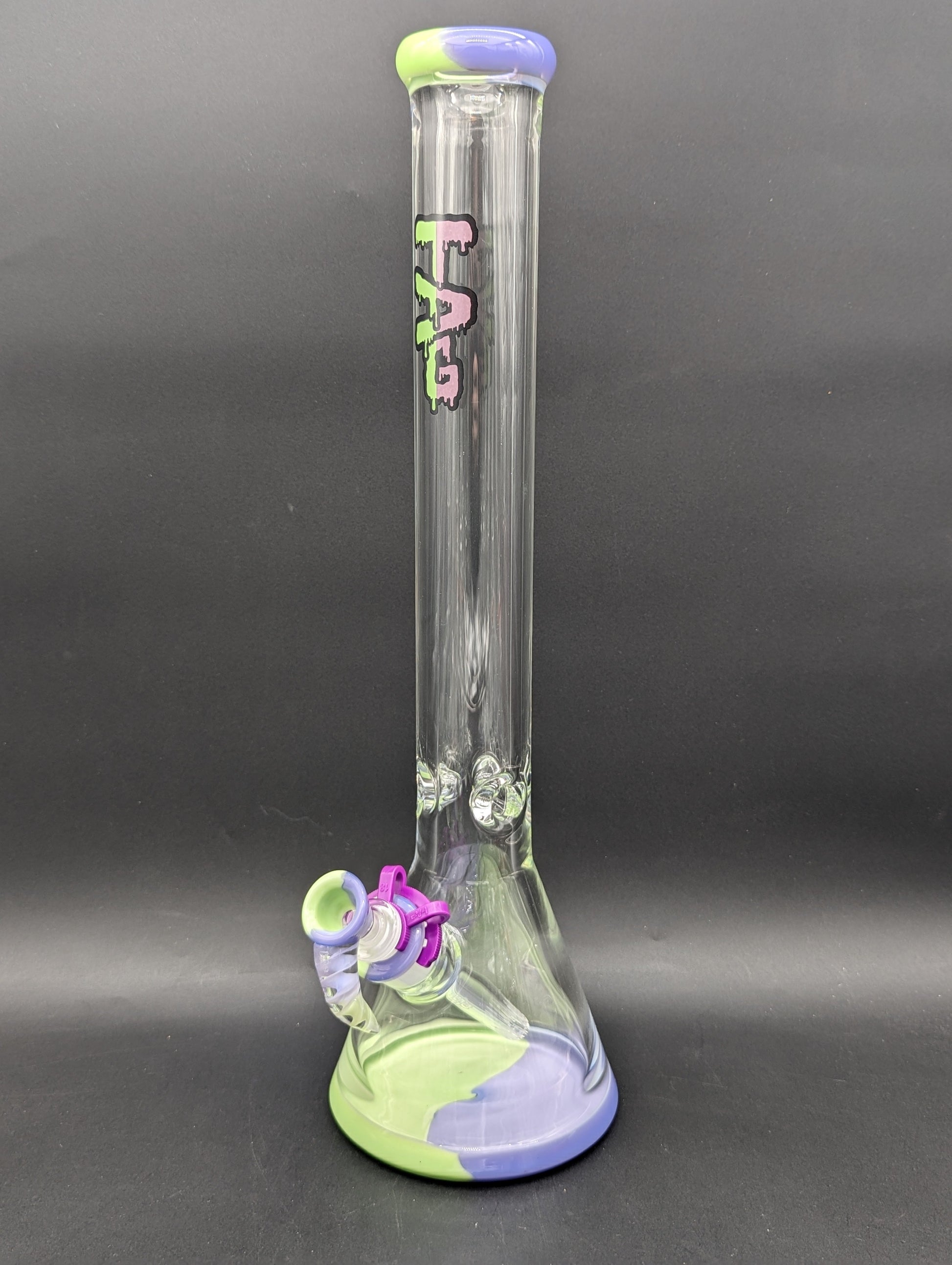 TAG - 18" Purple/Green Slyme Beaker 50x9MM-Avernic Smoke Shop