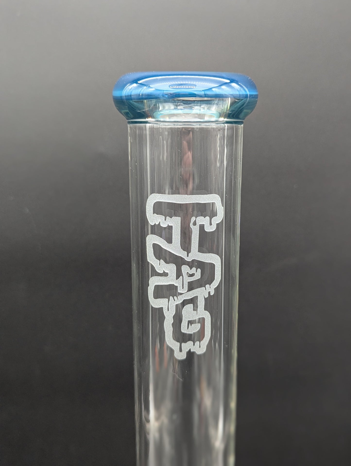 TAG - 18" Straight Tube 50x9MM - 18/14MM Downstem (4.00") | Slyme Blue-Avernic Smoke Shop
