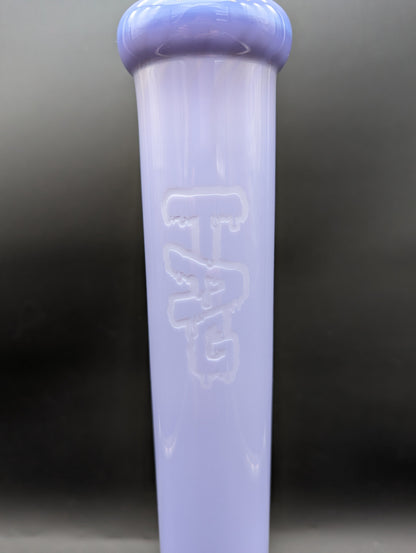 TAG - 18" Wavy Sandblasted Logo Beaker - Full Purple