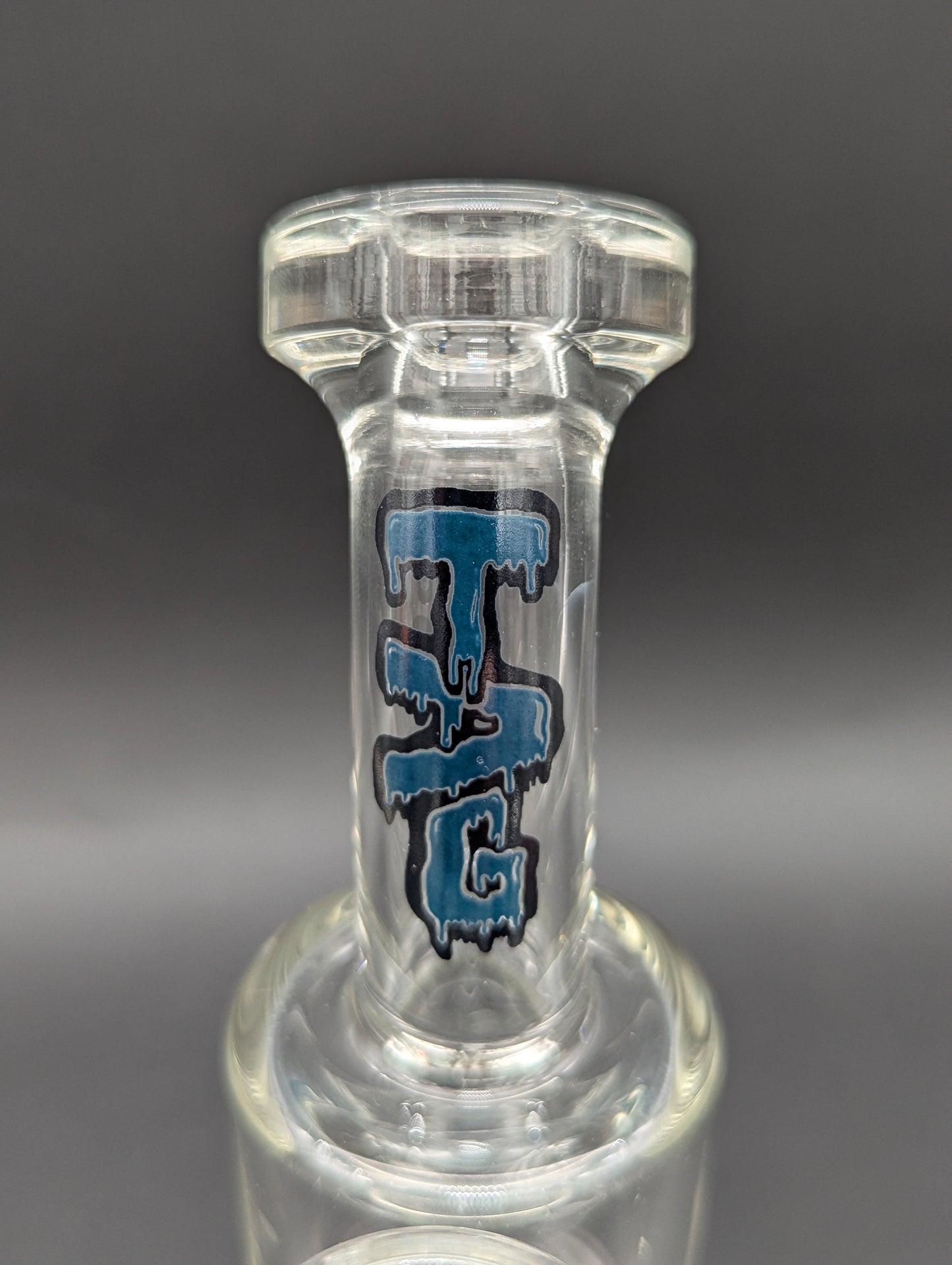 TAG - 8" Bent Neck Fixed Super Slit Puck 44x4MM | Blue Slyme-Avernic Smoke Shop