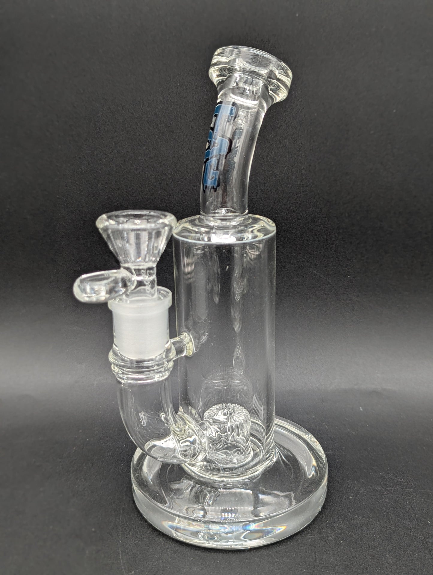 TAG - 8" Bent Neck Fixed Super Slit Puck 44x4MM | Blue Slyme-Avernic Smoke Shop