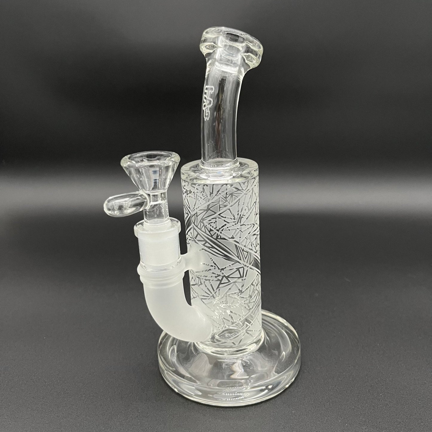 TAG - 8" Bent Neck Fixed Super Slit Puck 44x4MM - Meech Madness Smoke Shop