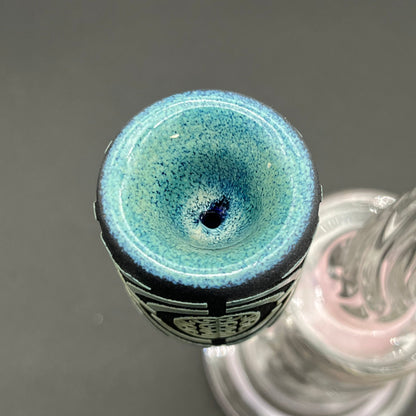 Telekinetic Dark Blue and Silver Frit Bowl - Avernic Smoke Shop