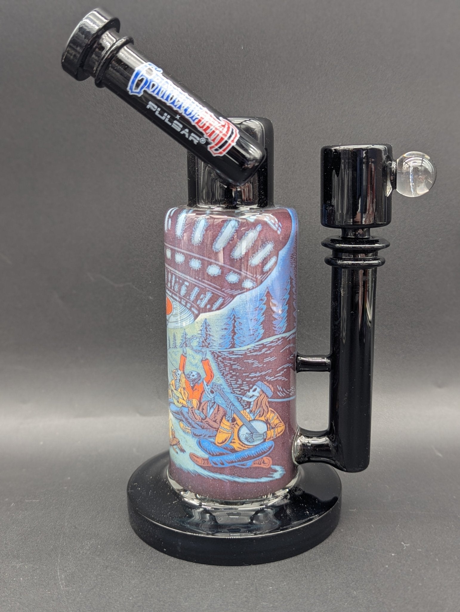 The Grateful Dead x Pulsar Inside Print Glass Water Pipe | Close Encounters | UFO Jam - Meech Madness Smoke Shop