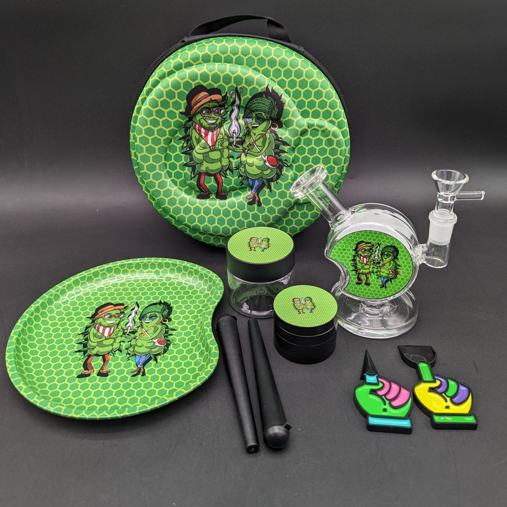 Themed Round Smoking Kit with Case - Multiple Styles - Meech Madness Smoke Shop