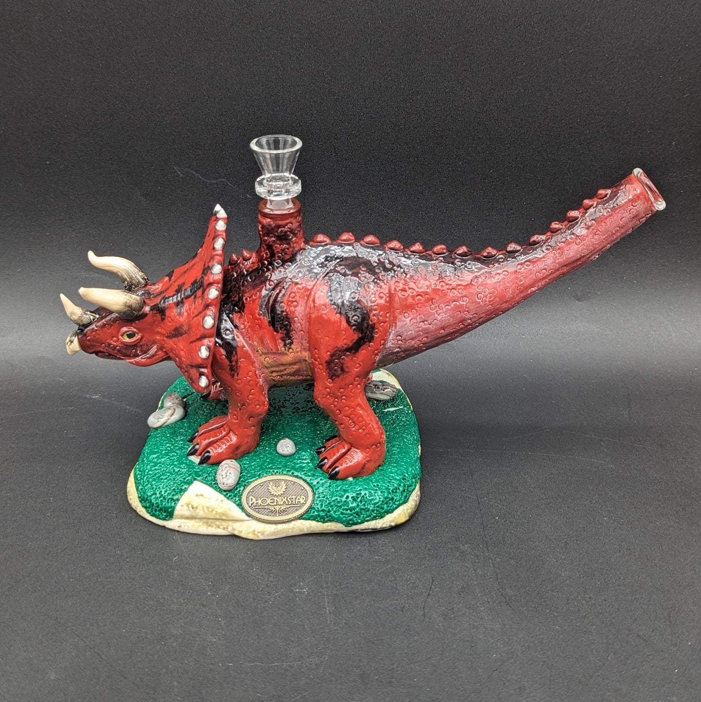Triceratops Dinosaur Bong - Glass and Resin-Avernic Smoke Shop