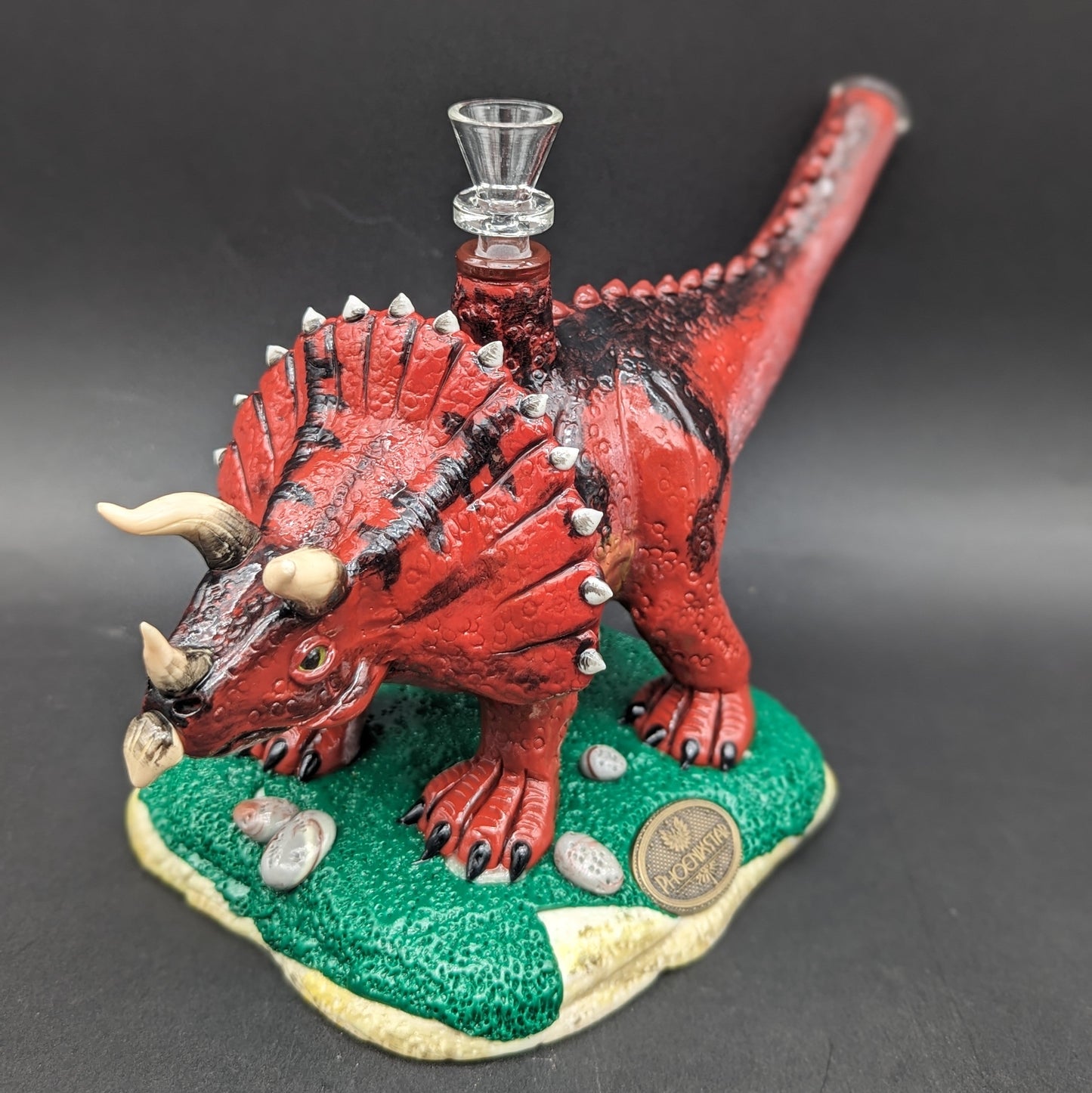 Triceratops Dinosaur Bong - Glass and Resin-Avernic Smoke Shop