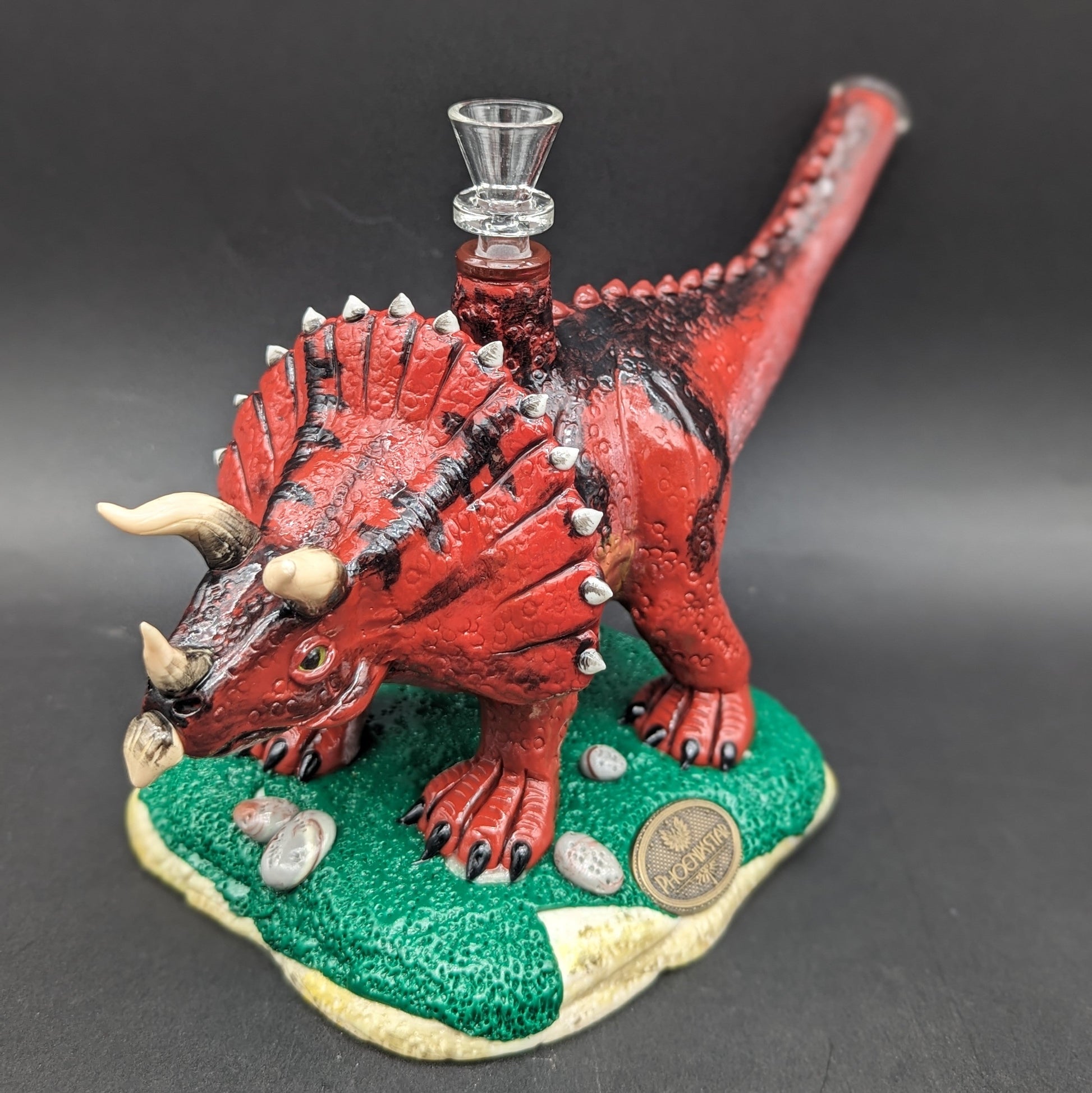 Triceratops Dinosaur Bong - Glass and Resin-Avernic Smoke Shop