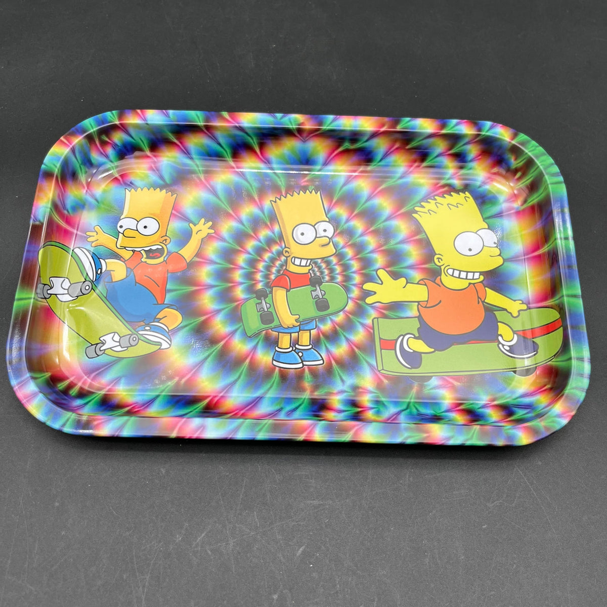 Trippy Skateboard Dude Metal Rolling Tray | 11"x7"