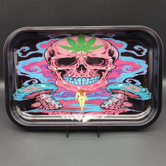 Trippy Skull Rolling Tray - Meech Madness Smoke Shop