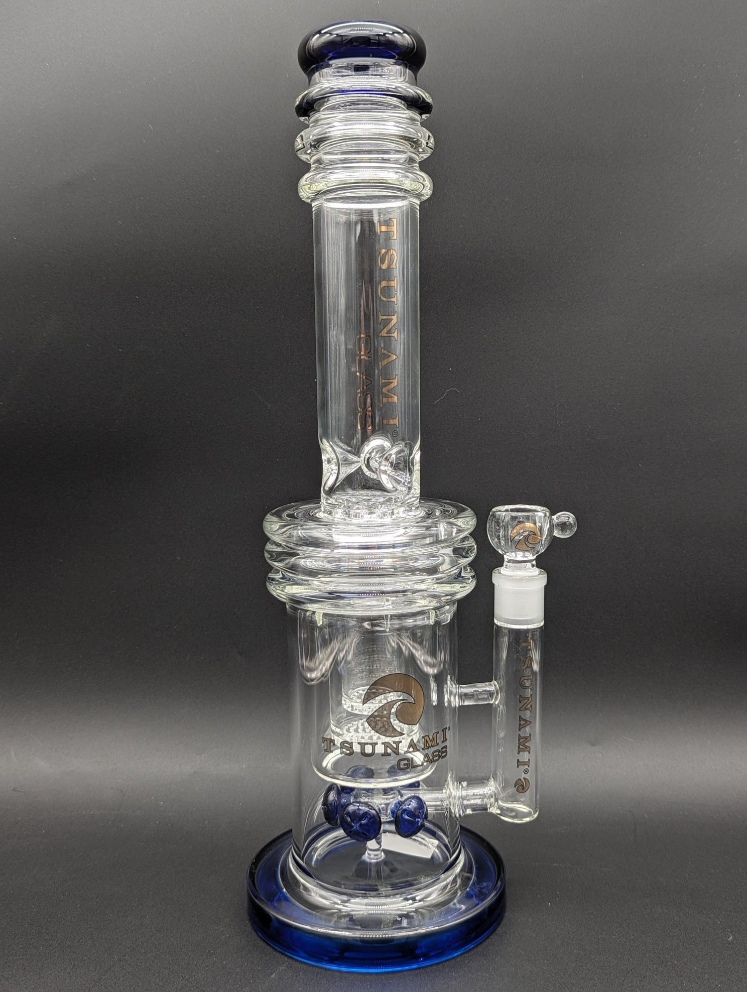Tsunami Button Double Honeycomb Perc (16″) - Meech Madness Smoke Shop