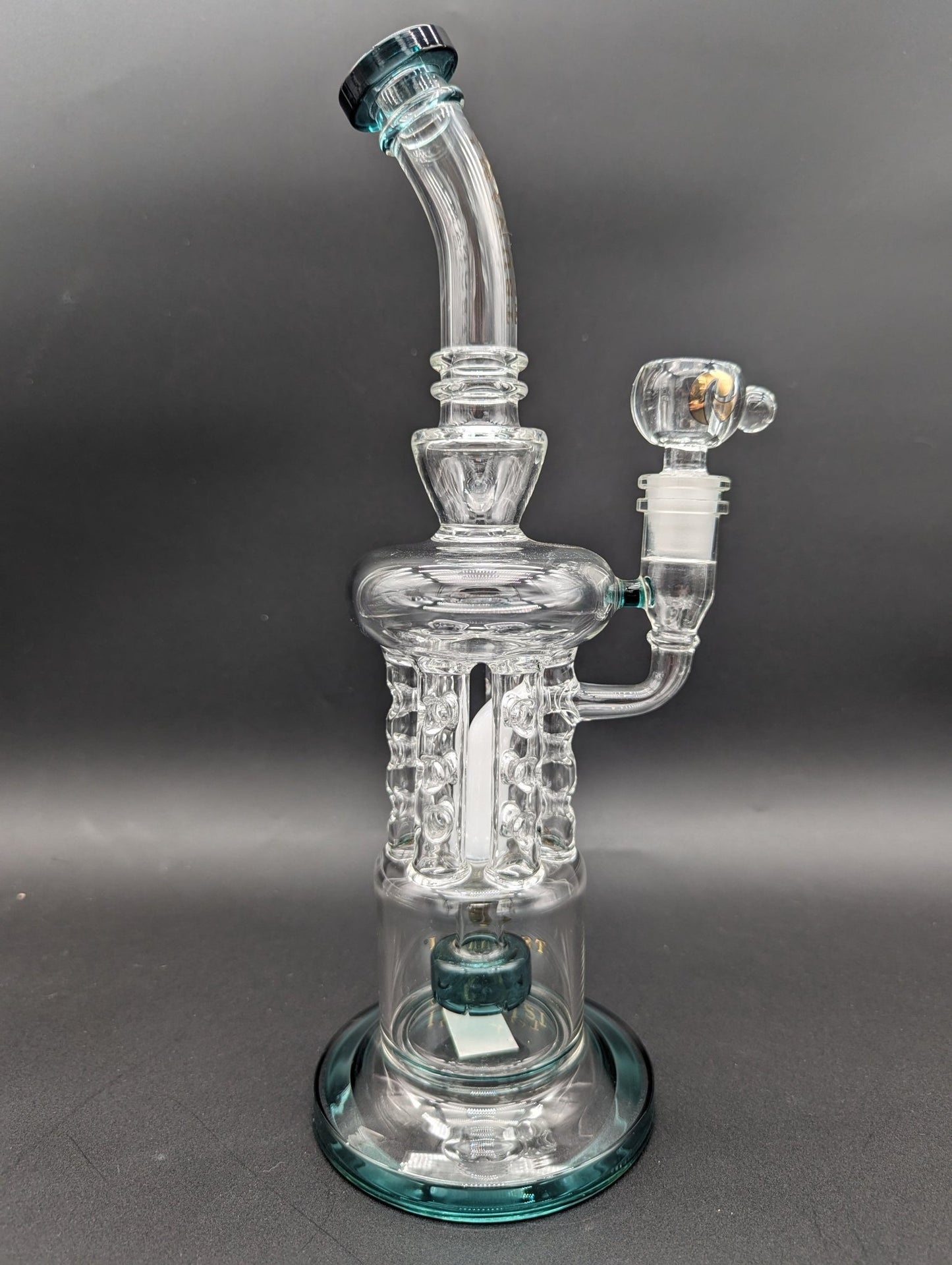Tsunami Shower Head Rod Perc Recycler (12″) - Meech Madness Smoke Shop