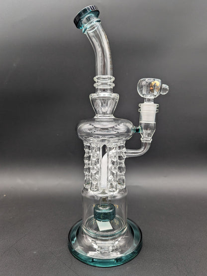 Tsunami Shower Head Rod Perc Recycler (12″) - Meech Madness Smoke Shop