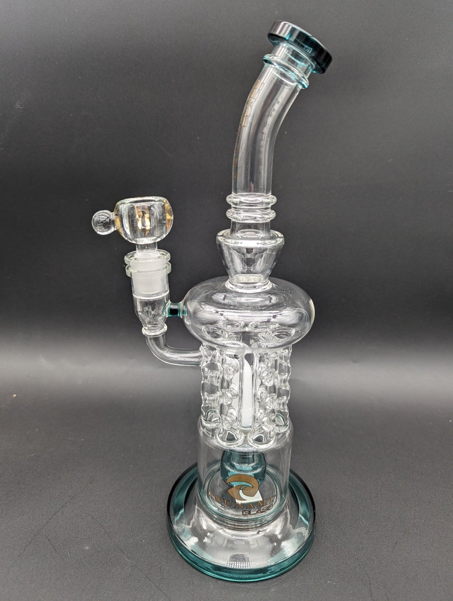 Tsunami Shower Head Rod Perc Recycler (12″) - Meech Madness Smoke Shop