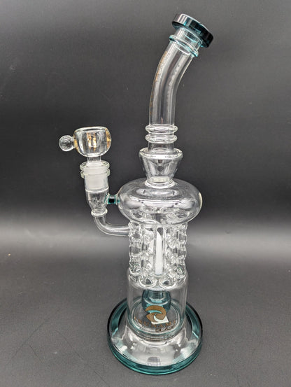 Tsunami Shower Head Rod Perc Recycler (12″) - Meech Madness Smoke Shop