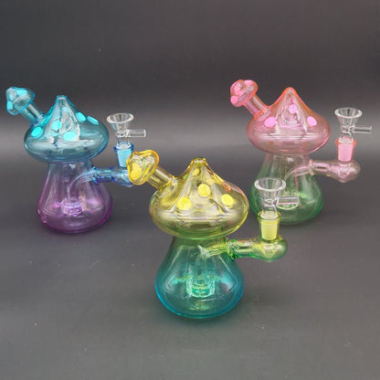 Two Tone Mushroom Bongs w/ Showerhead Perc - Meech Madness Smoke Shop