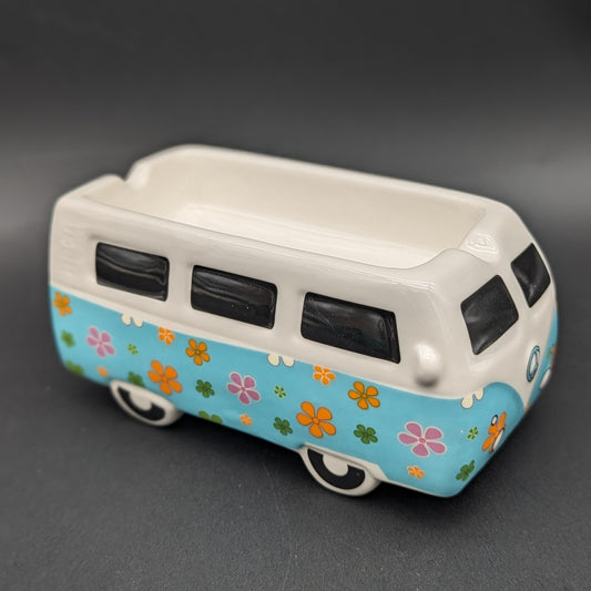 Vintage Hippie Bus Ceramic Ashtray | 5.25" - Meech Madness Smoke Shop