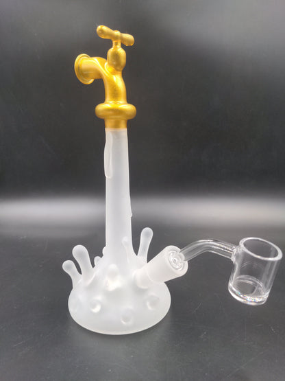 Water Spigot Frosted Glass Dab Rig - Avernic Smoke Shop