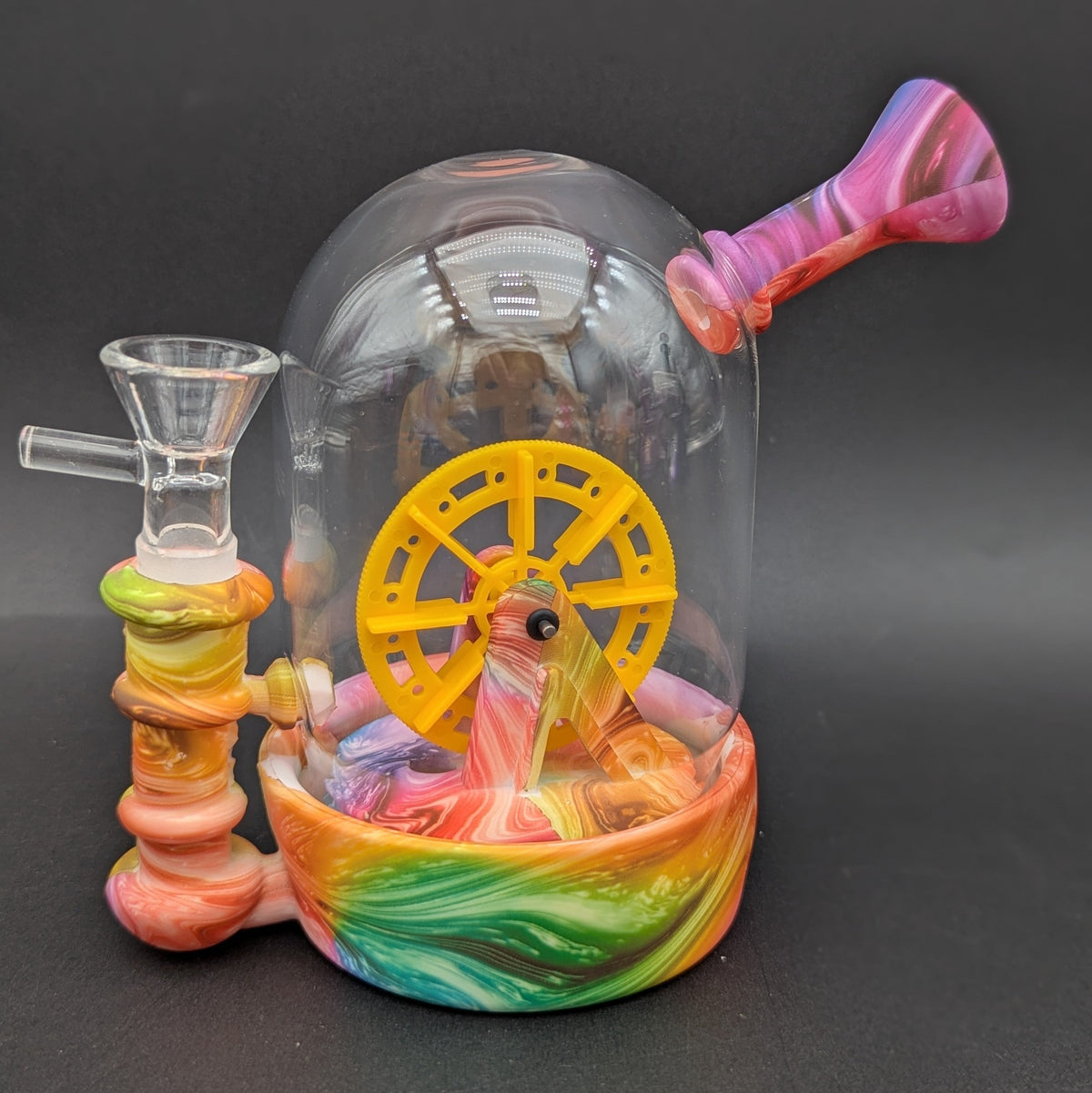 Waterwheel Bell Jar Water Pipe | 6" | 14mm-Avernic Smoke Shop