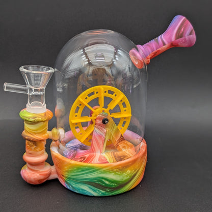 Waterwheel Bell Jar Water Pipe | 6" | 14mm-Avernic Smoke Shop