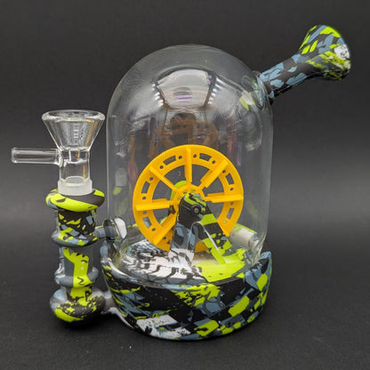 Waterwheel Bell Jar Water Pipe | 6" | 14mm-Avernic Smoke Shop