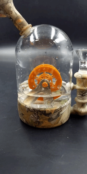 Waterwheel Bell Jar Water Pipe | 6" | 14mm-Avernic Smoke Shop