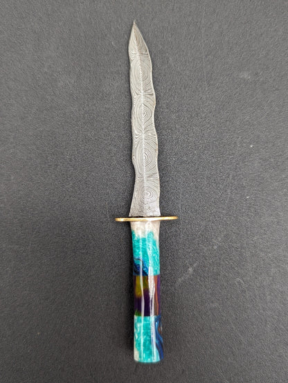 Wavy Sword Damascus Steel Dab Tool 4.25"