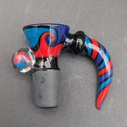 Wig Wag Spiral Mushroom Bowl Slide 18mm Black Joint - Meech Madness Smoke Shop