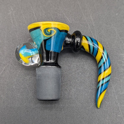 Wig Wag Spiral Mushroom Bowl Slide 18mm Black Joint - Meech Madness Smoke Shop