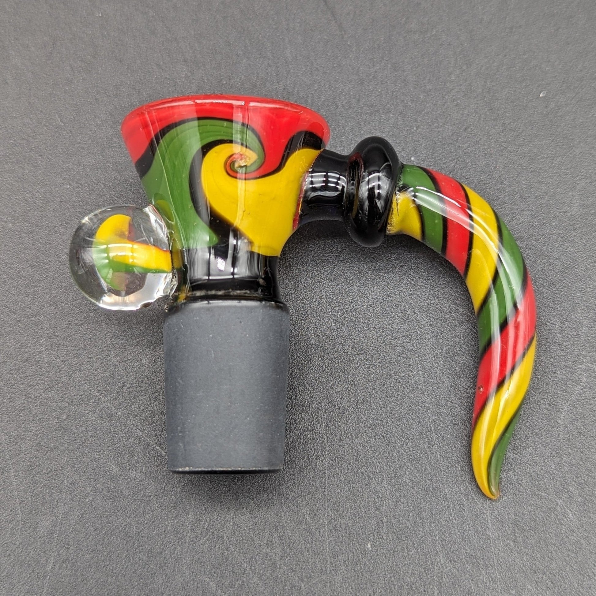 Wig Wag Spiral Mushroom Bowl Slide 18mm Black Joint - Meech Madness Smoke Shop