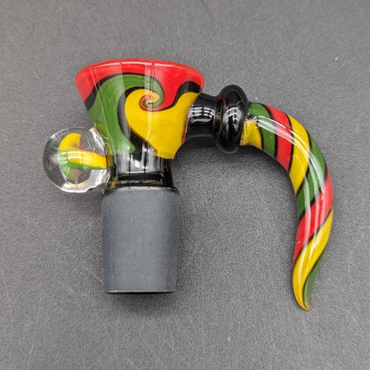 Wig Wag Spiral Mushroom Bowl Slide 18mm Black Joint - Meech Madness Smoke Shop