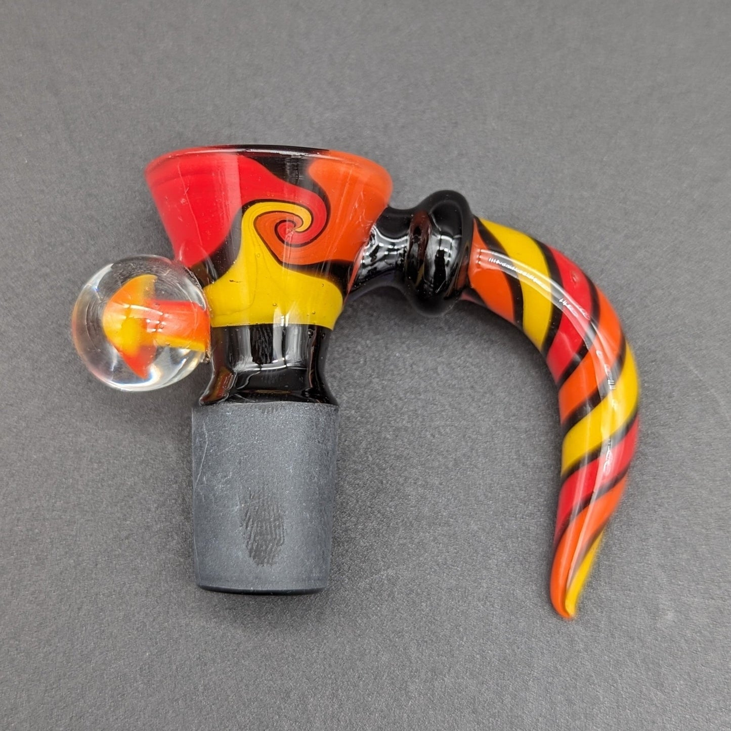 Wig Wag Spiral Mushroom Bowl Slide 18mm Black Joint - Meech Madness Smoke Shop