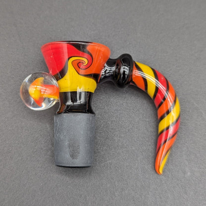 Wig Wag Spiral Mushroom Bowl Slide 18mm Black Joint - Meech Madness Smoke Shop