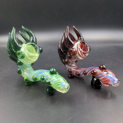 Worked Twisted Alien Tentacled Sherlock Pipe - 5" - Meech Madness Smoke Shop