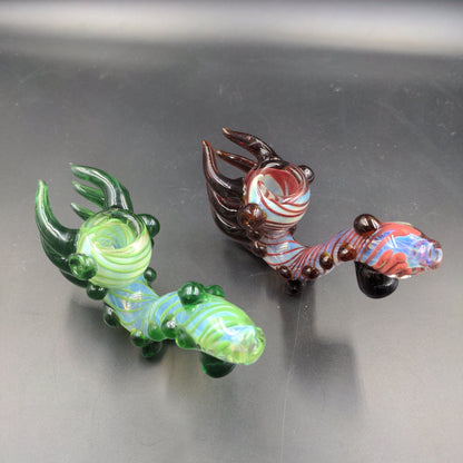 Worked Twisted Alien Tentacled Sherlock Pipe - 5" - Meech Madness Smoke Shop