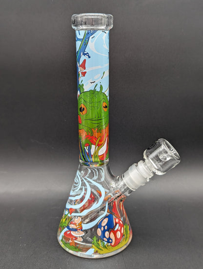 Wormhole Glass "Psychedlic Forest" 10" Beaker-Avernic Smoke Shop