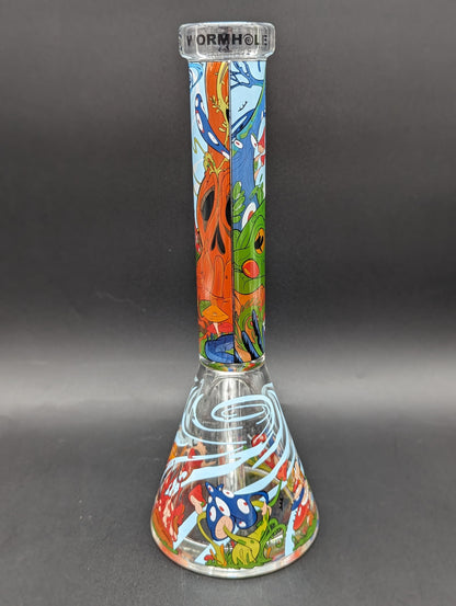 Wormhole Glass "Psychedlic Forest" 10" Beaker-Avernic Smoke Shop
