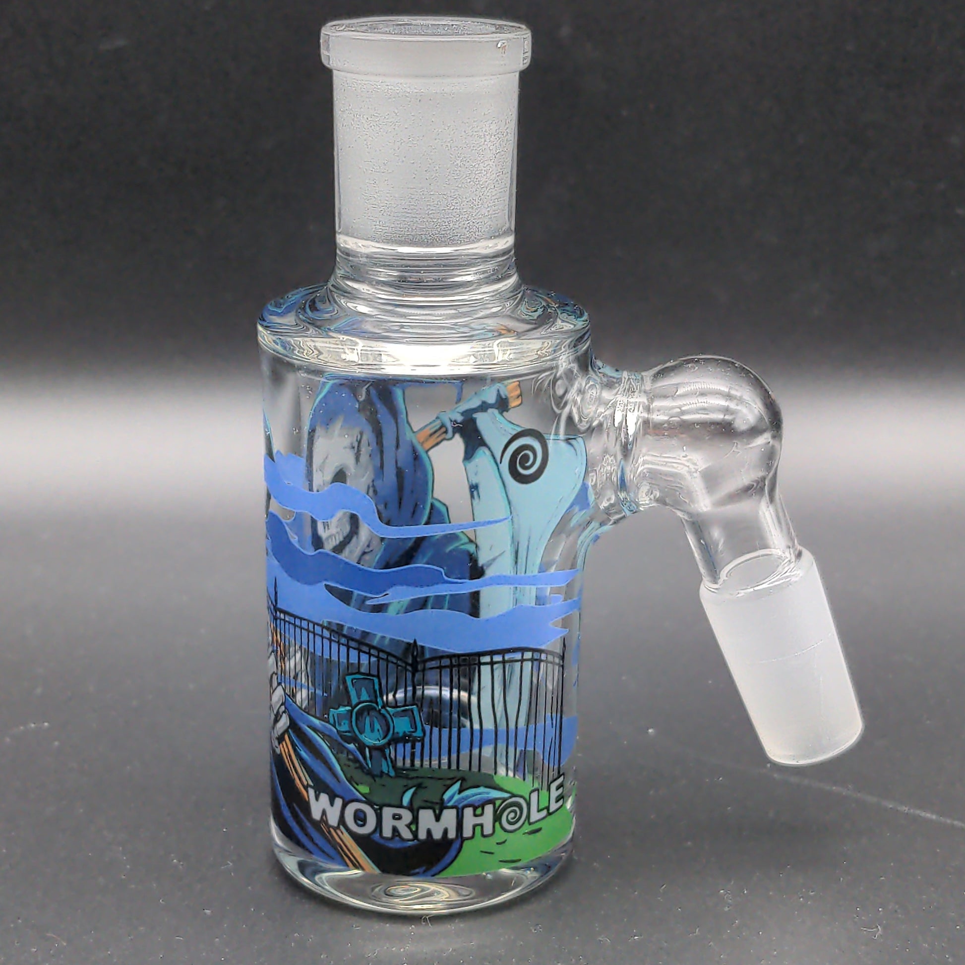 Wormhole Glass "Reaper" Ash Catcher 14mm 45 Degrees - Avernic Smoke Shop