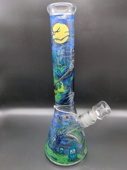 Wormhole Glass "Reapers Domain" Beaker 15"-Avernic Smoke Shop